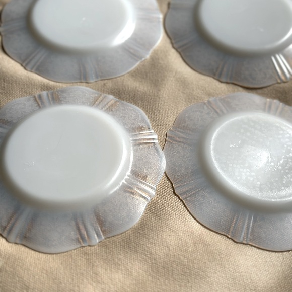 Vintage Macbeth-Evans American Sweetheart Opulent Glass Salad Plate.Set of 4-6in - Picture 6 of 8